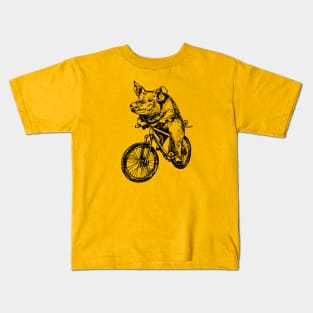 SEEMBO Pig Cycling Bicycle Hog Cyclist Bicycling Bike Biking Kids T-Shirt